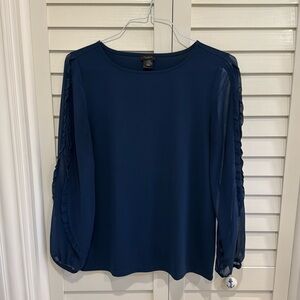 Gorgeous Dark Blue Women’s Long-Sleeve Blouse